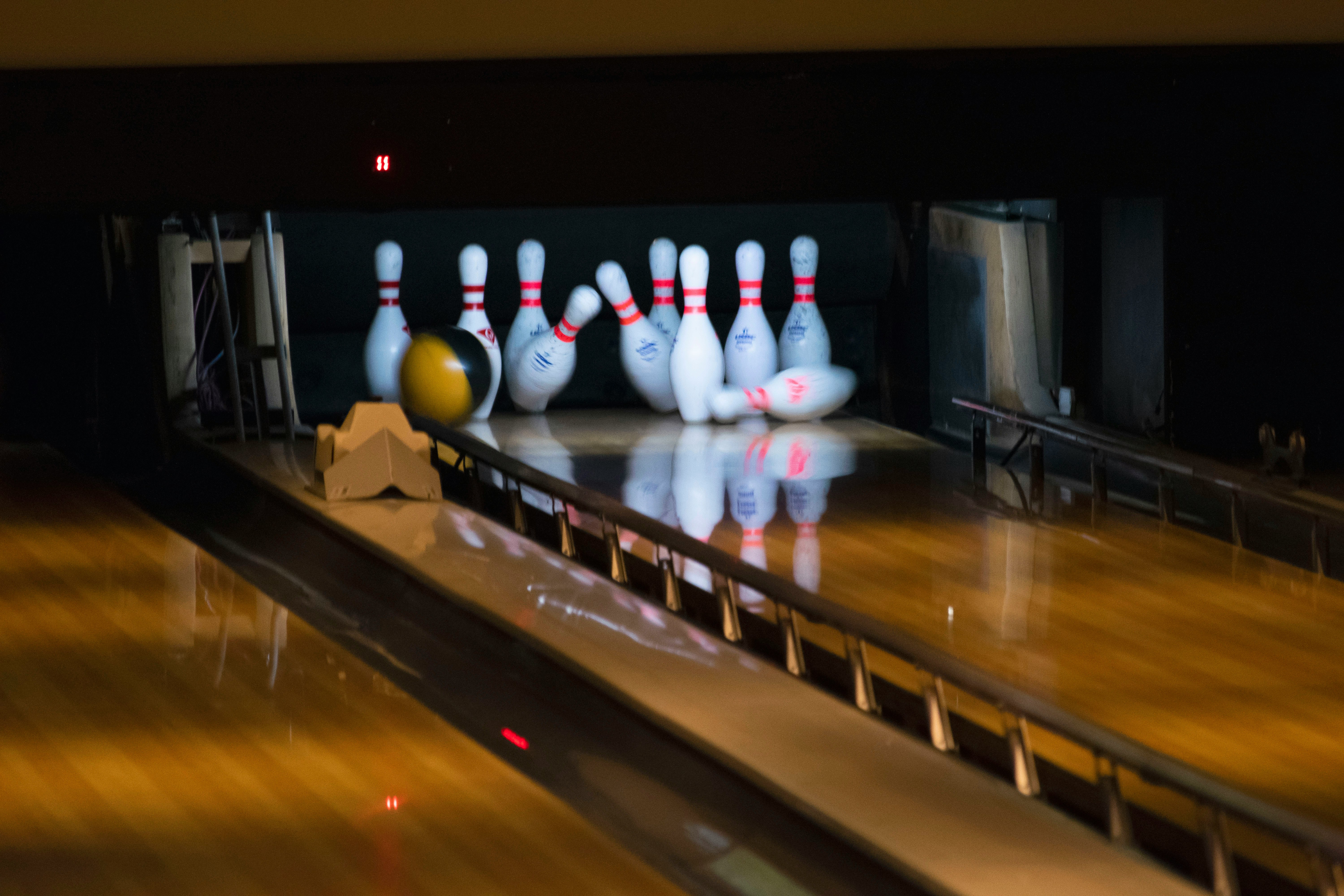 Bowling ball hitting strike