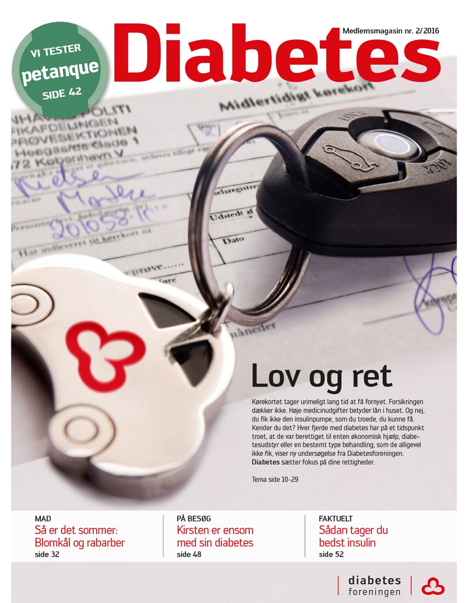  Forside af magasinet Diabetes maj 2016