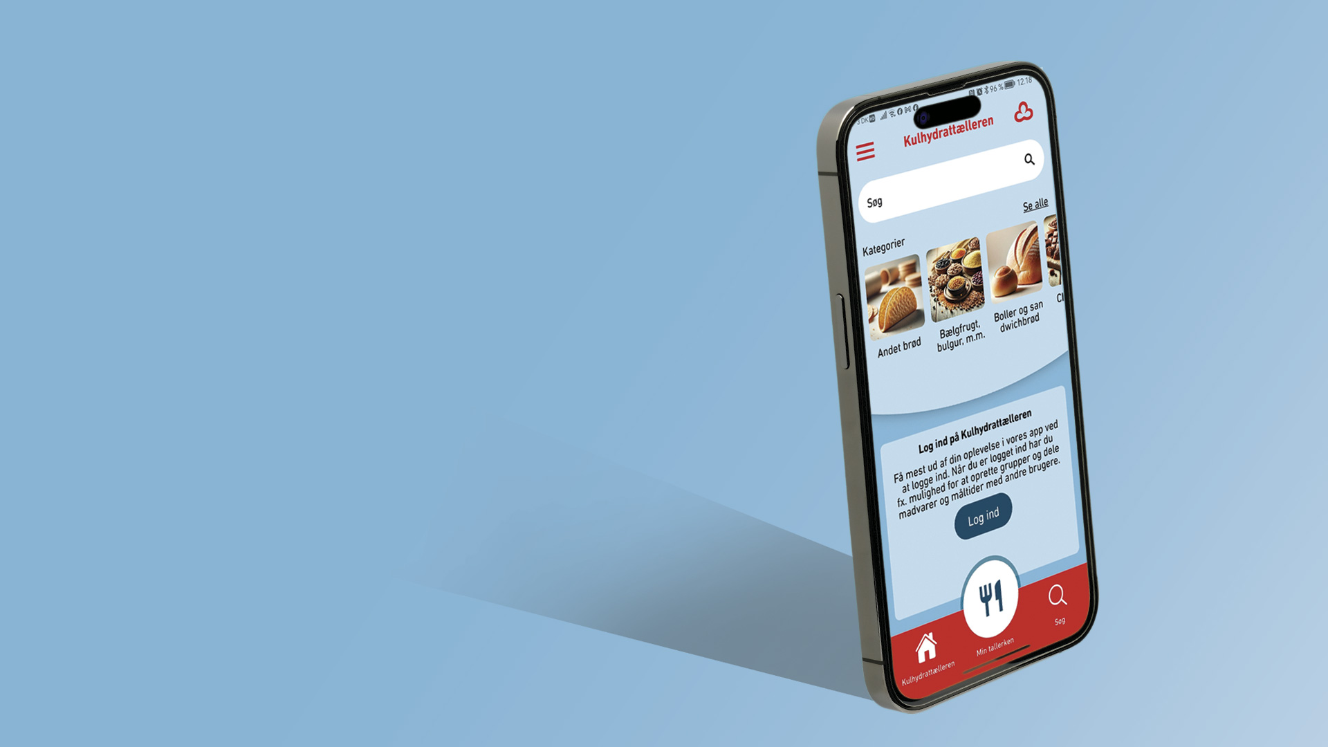 Kulhydrattælleren på en iPhone