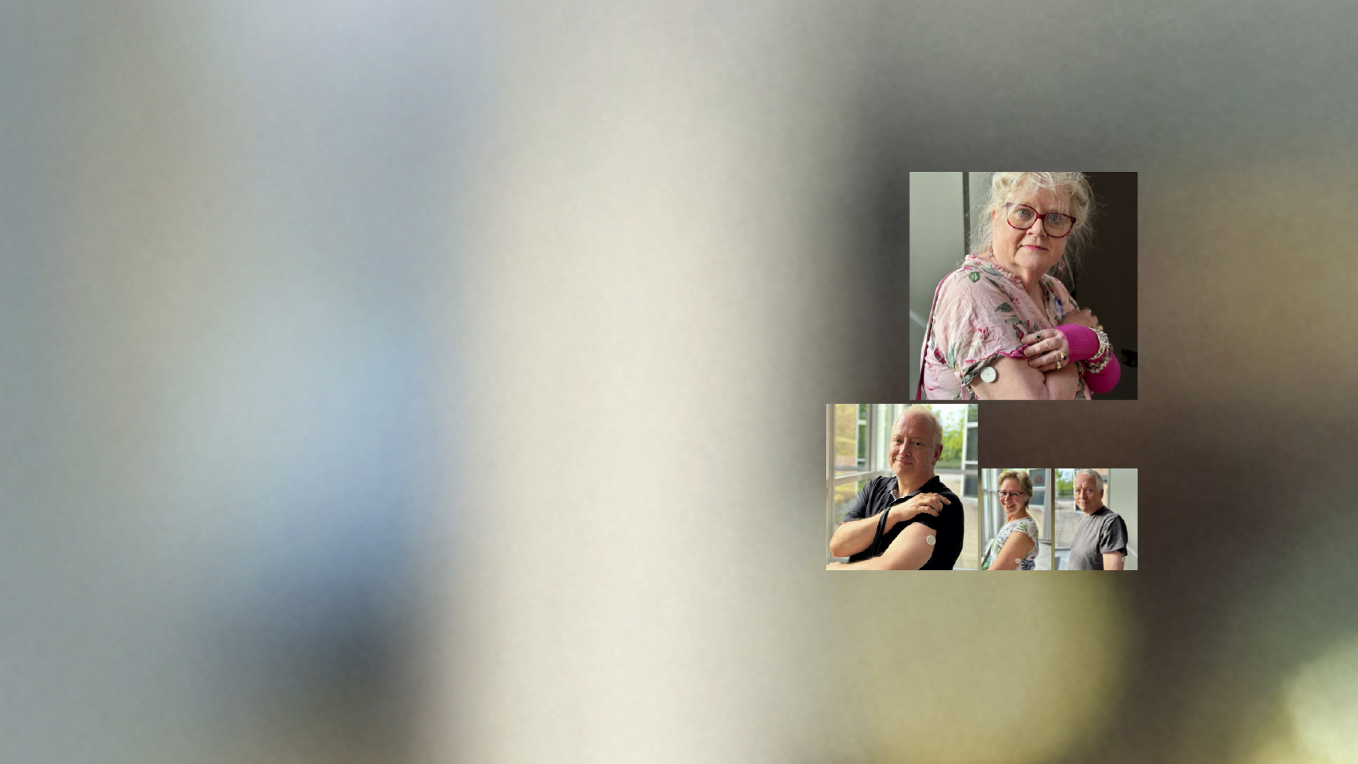 4 personer viser sensorer på deres overarme