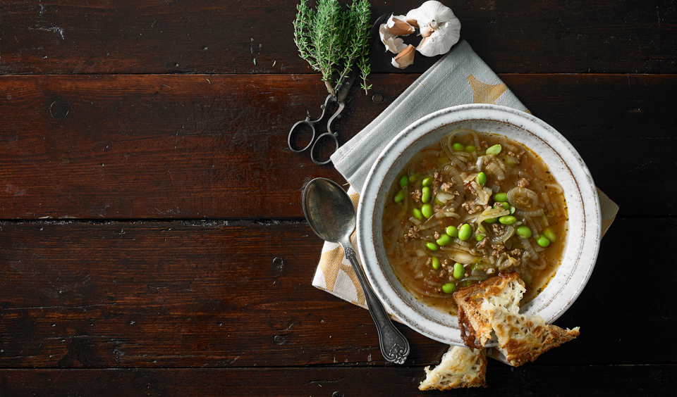 Løgsuppe med ostebrød