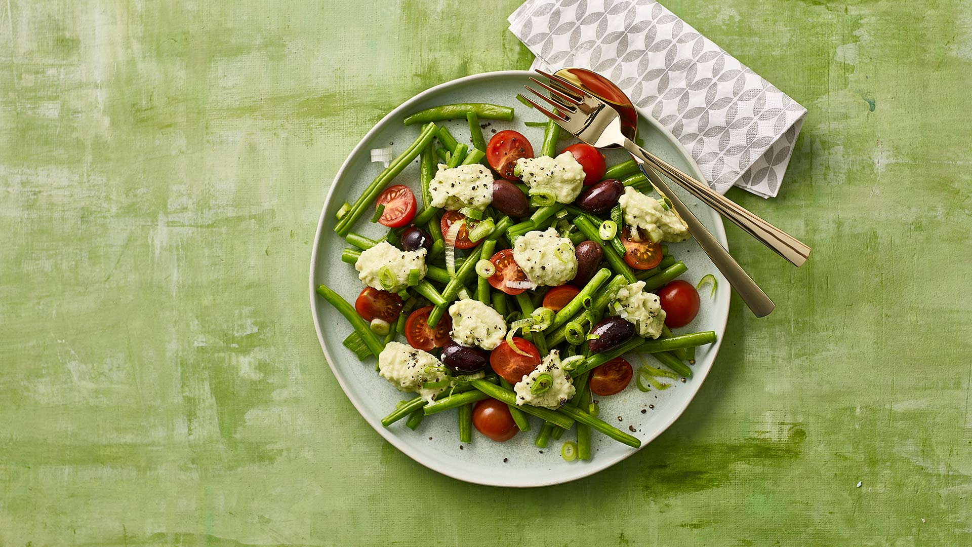 Grønne bønner med avocadocreme