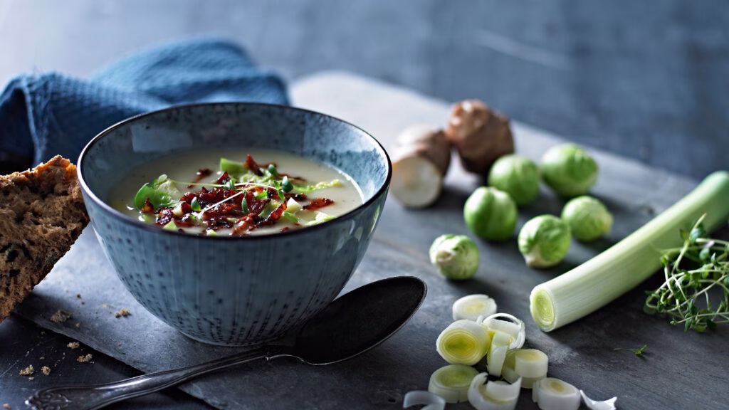 Cremet vintersuppe med chorizo