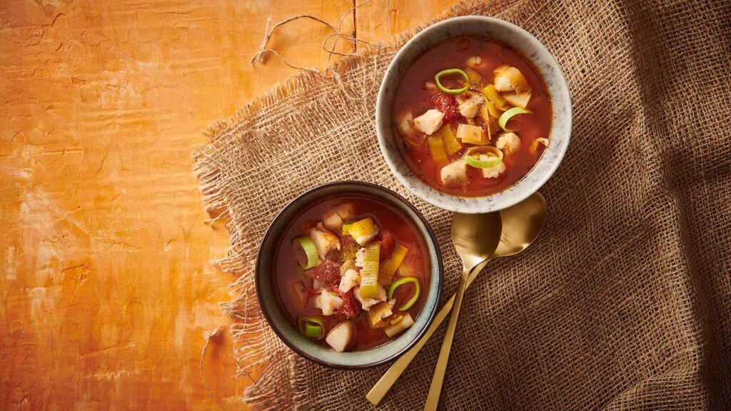 Jordskoksuppe med fisk