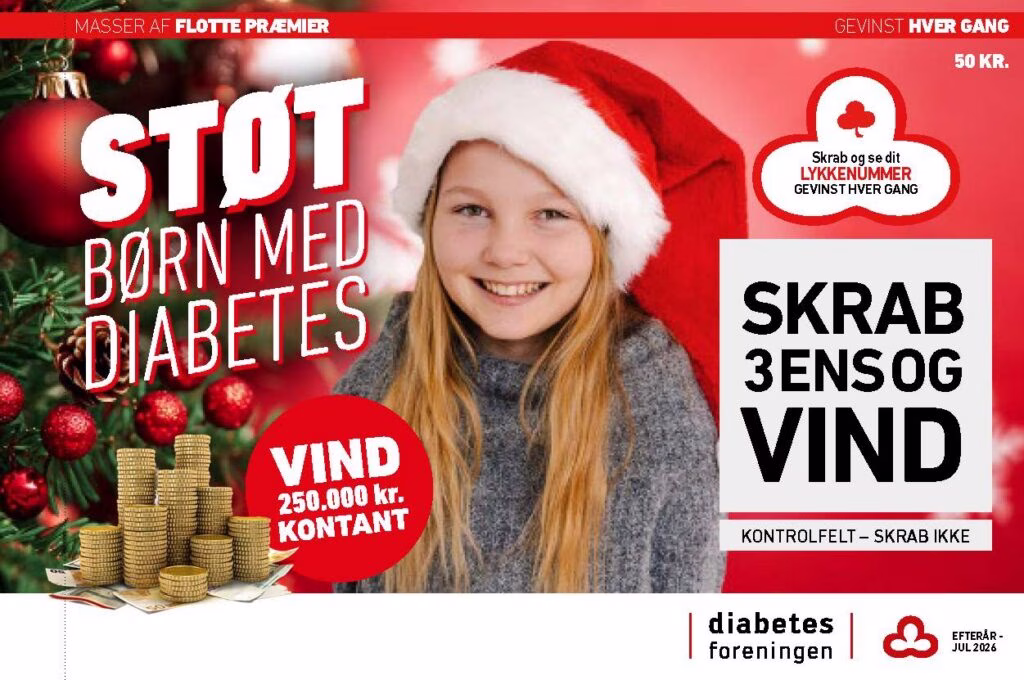 Skrabelod fra Diabetesforeningens julelotteri