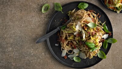 Spaghetti a la kålbonara
